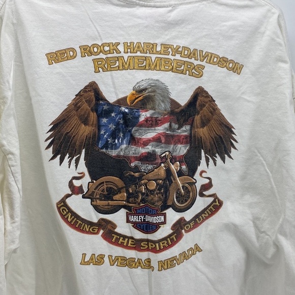 Harley Davidson 911 remembrance off white long sleeve T-shirt - Picture 5 of 8